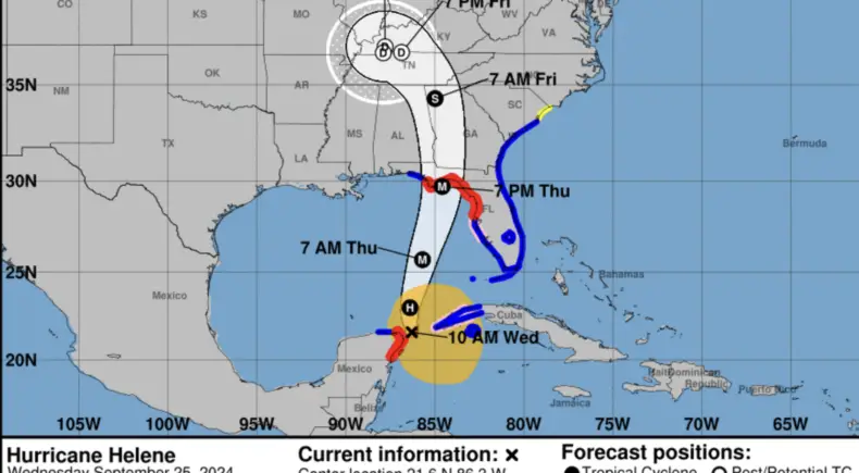 Hurricane Helene takes aim at Gulf Coast